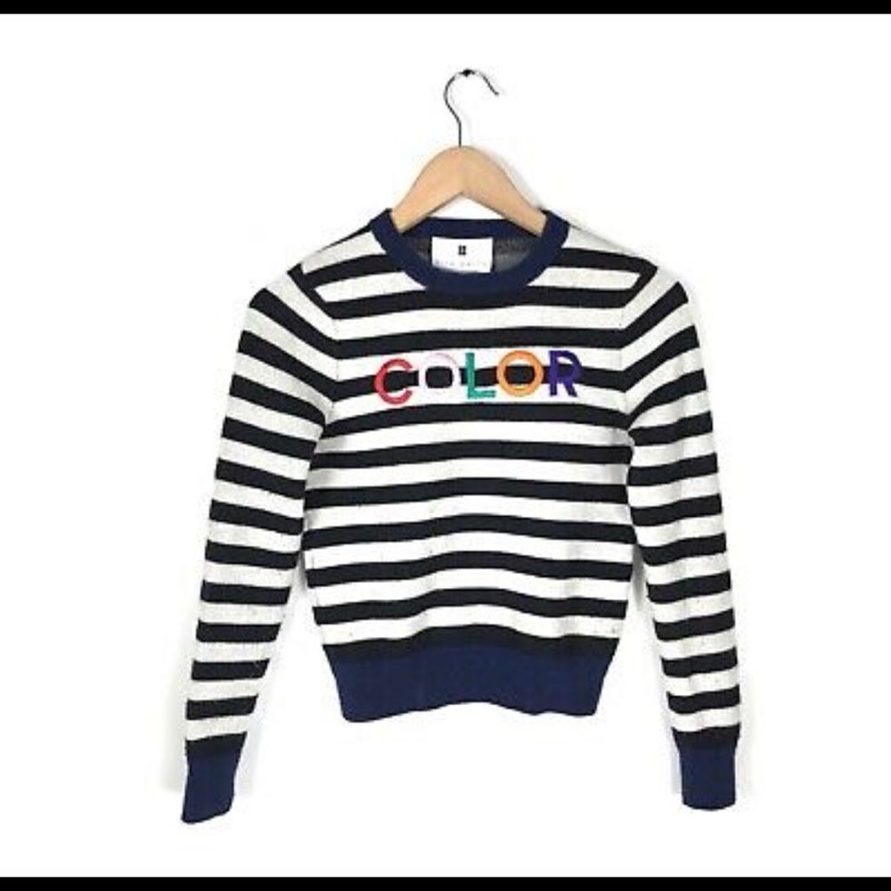 💙 Lisa Perry Striped Color Sweater - size M - Picture 3 of 3